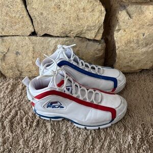 Grant Hill 1 Fila White and Red Retro Sneakers